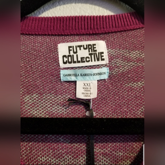 Women's Palm Print Long Sleeve Button-Front Cardigan - Future Collective XXL - Picture 5 of 6